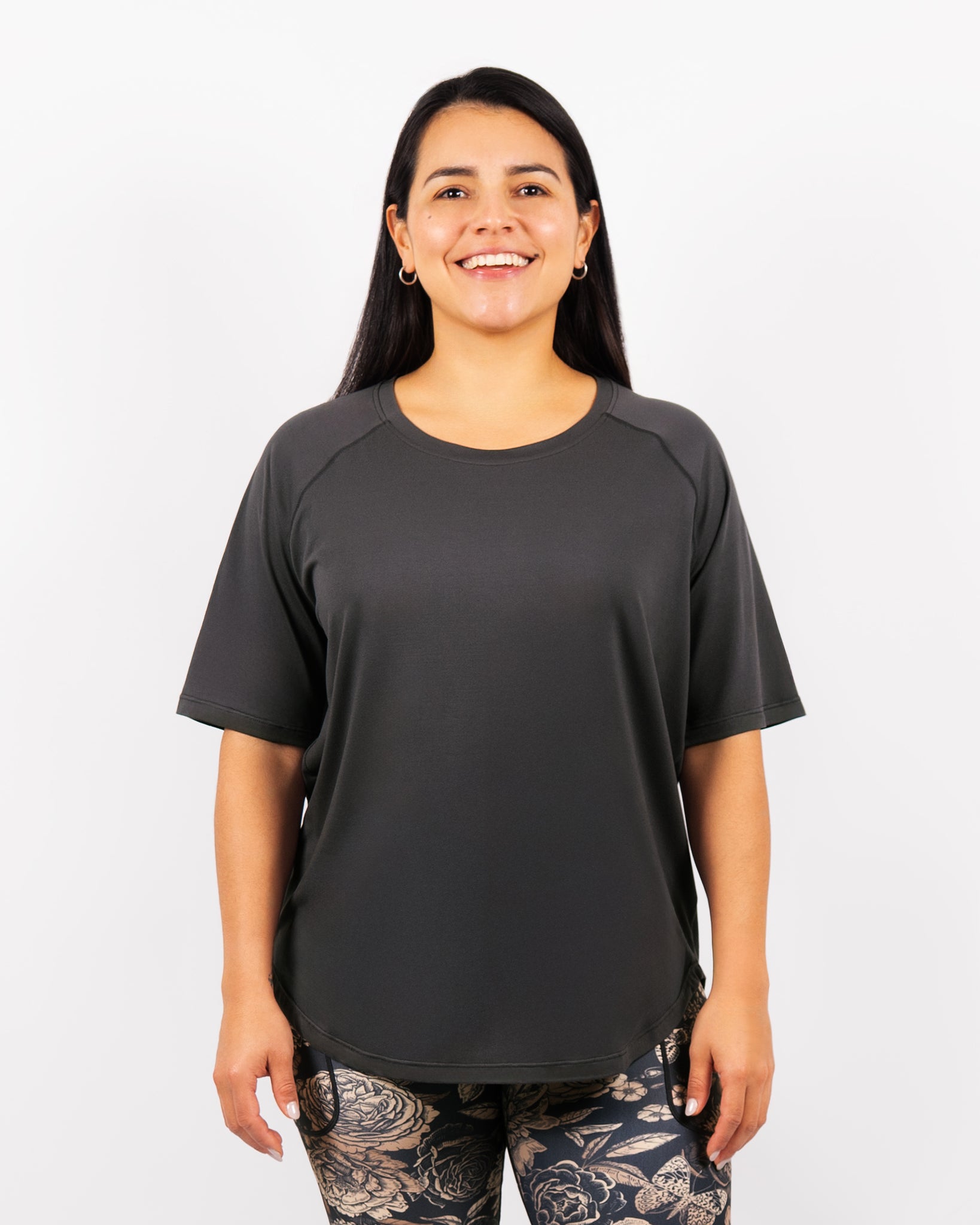 Mira Oversized Deep Grey T-Shirt - Huabo