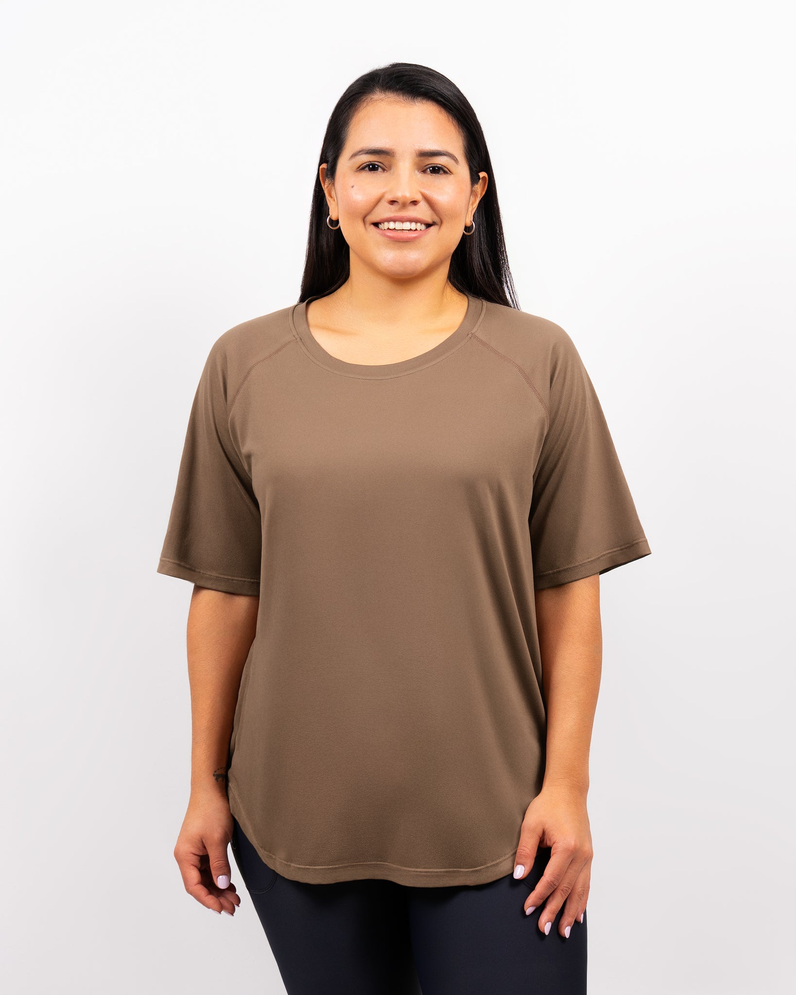 Mira Oversized Latte T-Shirt - Huabo