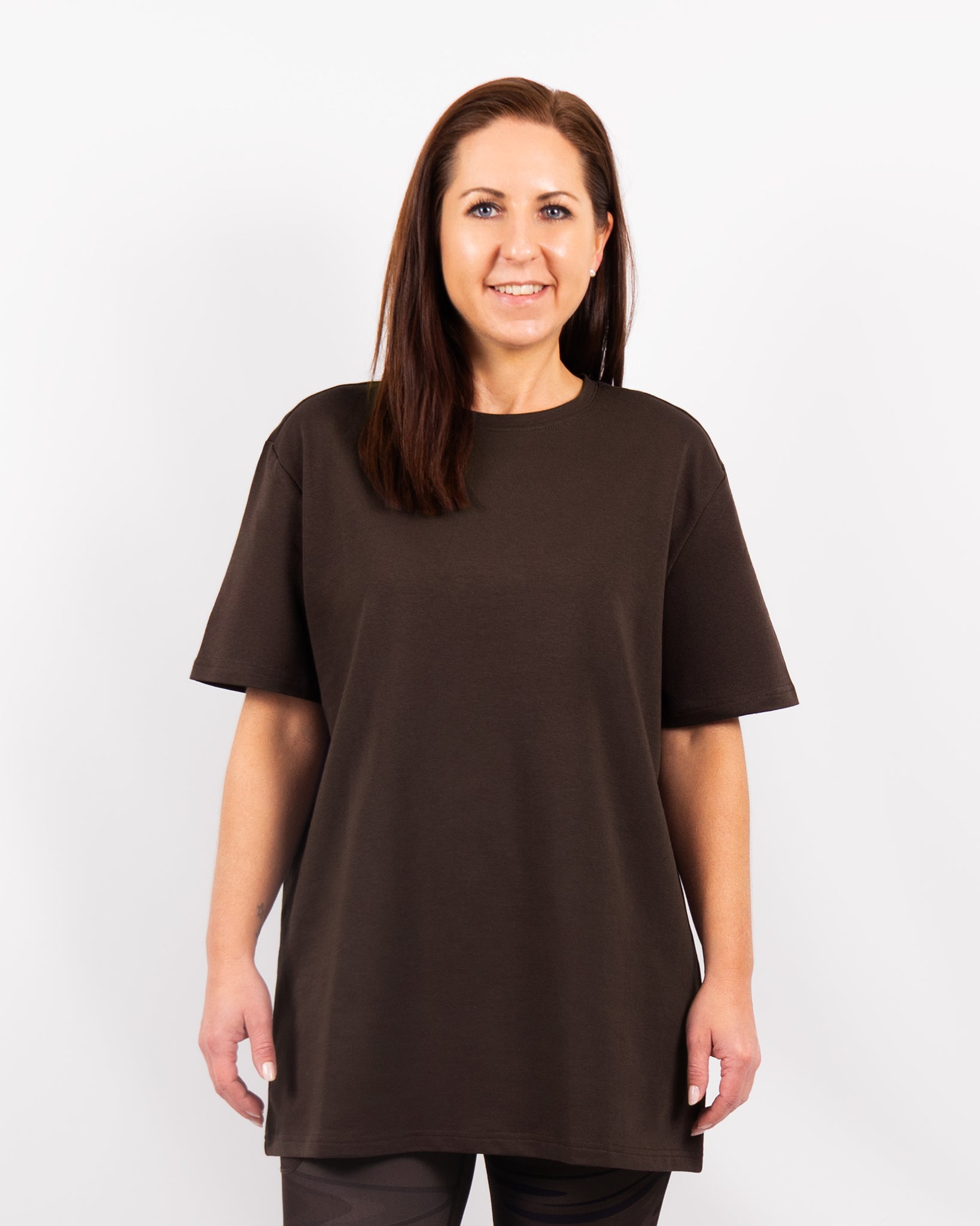Naomi Everyday Mocha Brown Long T-Shirt - Smartgroup