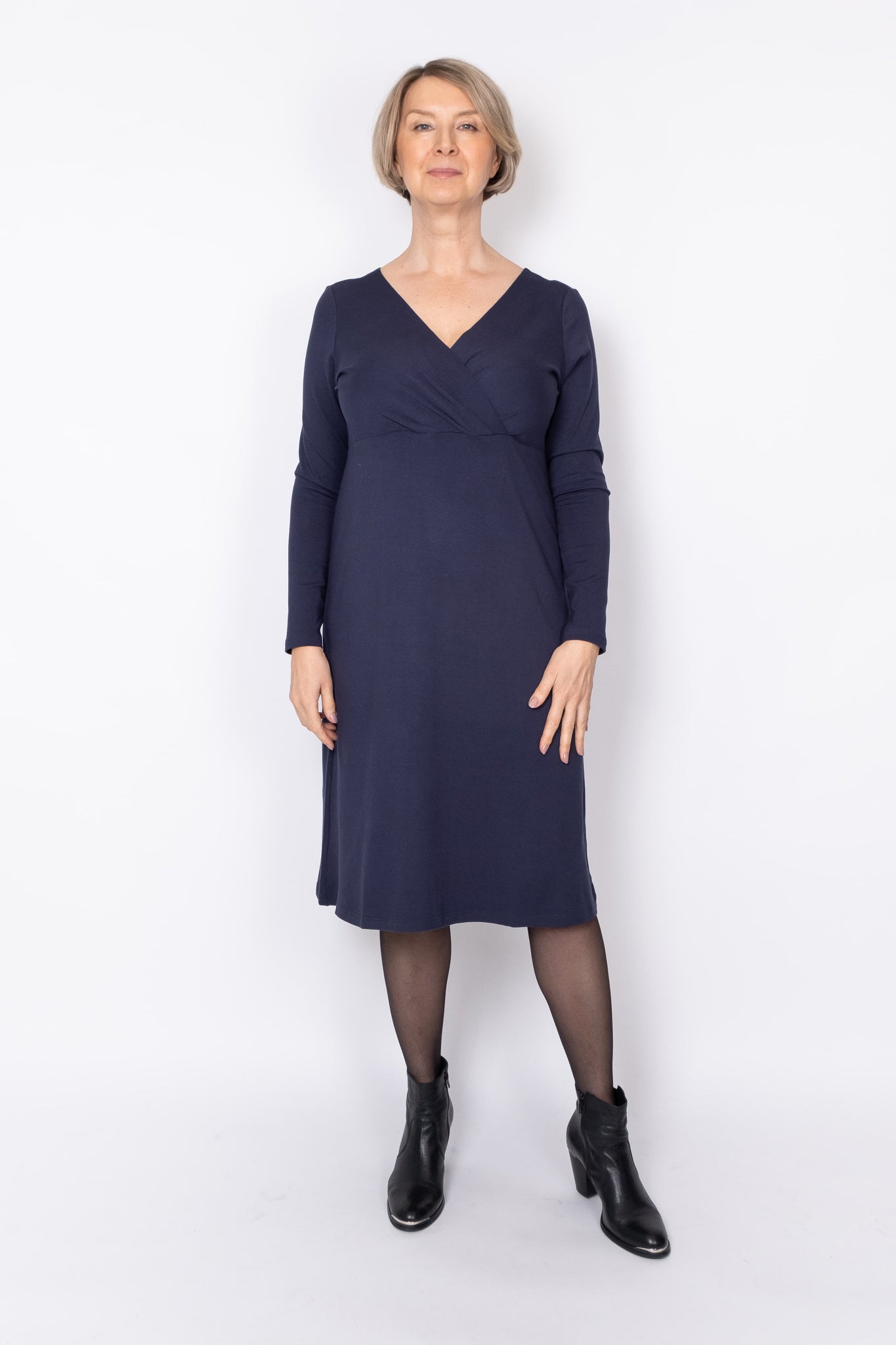 Bambus Jersey Kjole SILVIA mørkeblå - PAROL