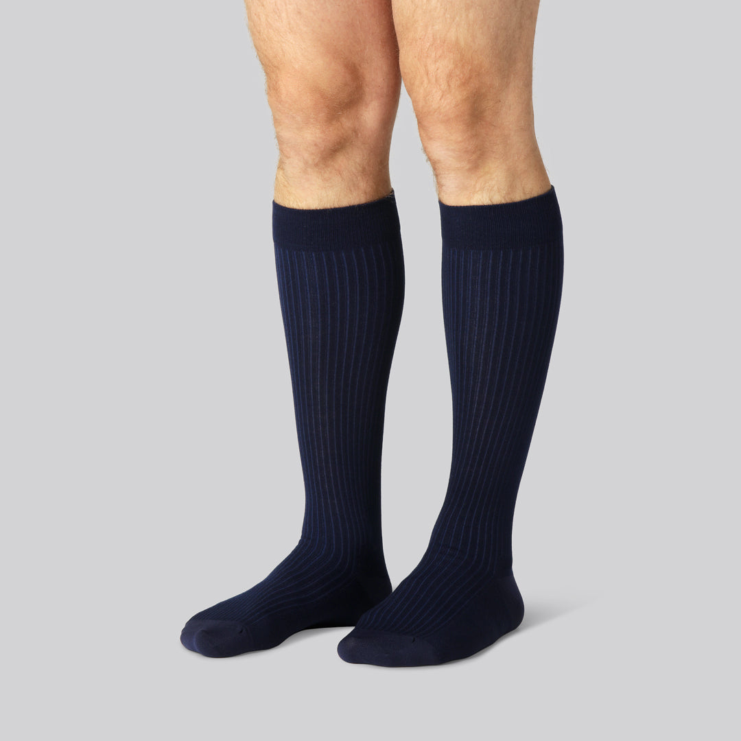 Bambus støttestrømper i navy til mænd - Bambuni