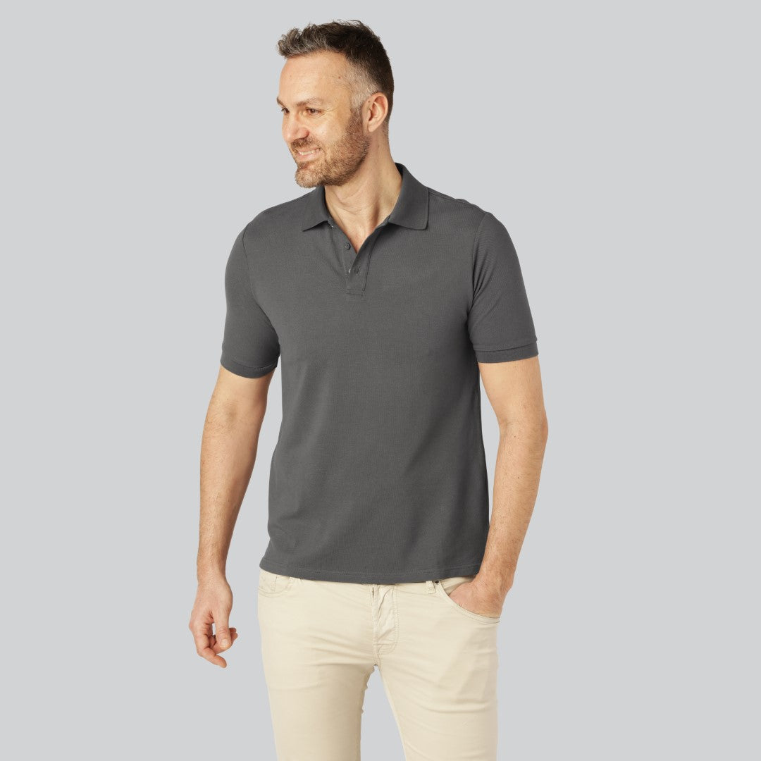 Bambus polo i mørkegrå til mænd - Bambuni