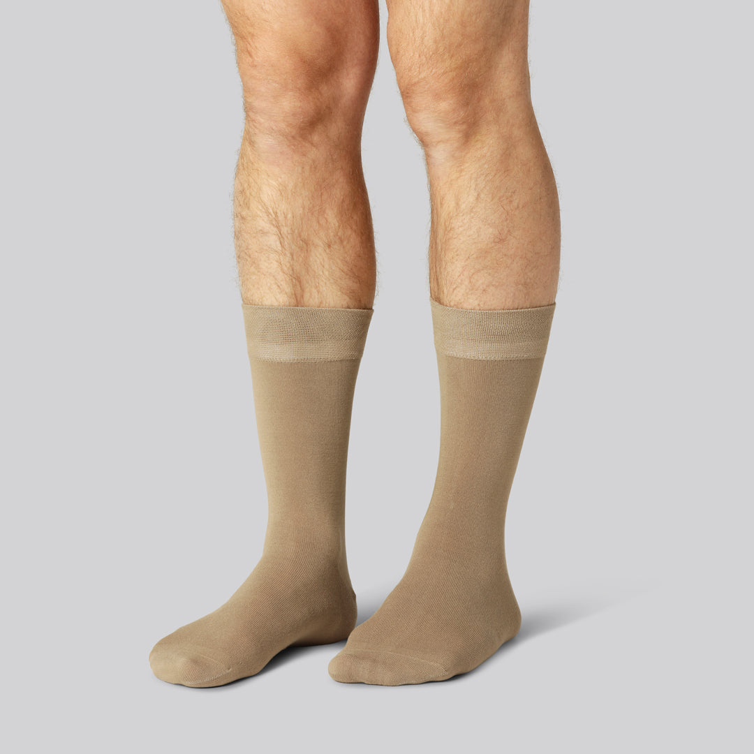 Bambus strømper i beige til mænd - Bambuni