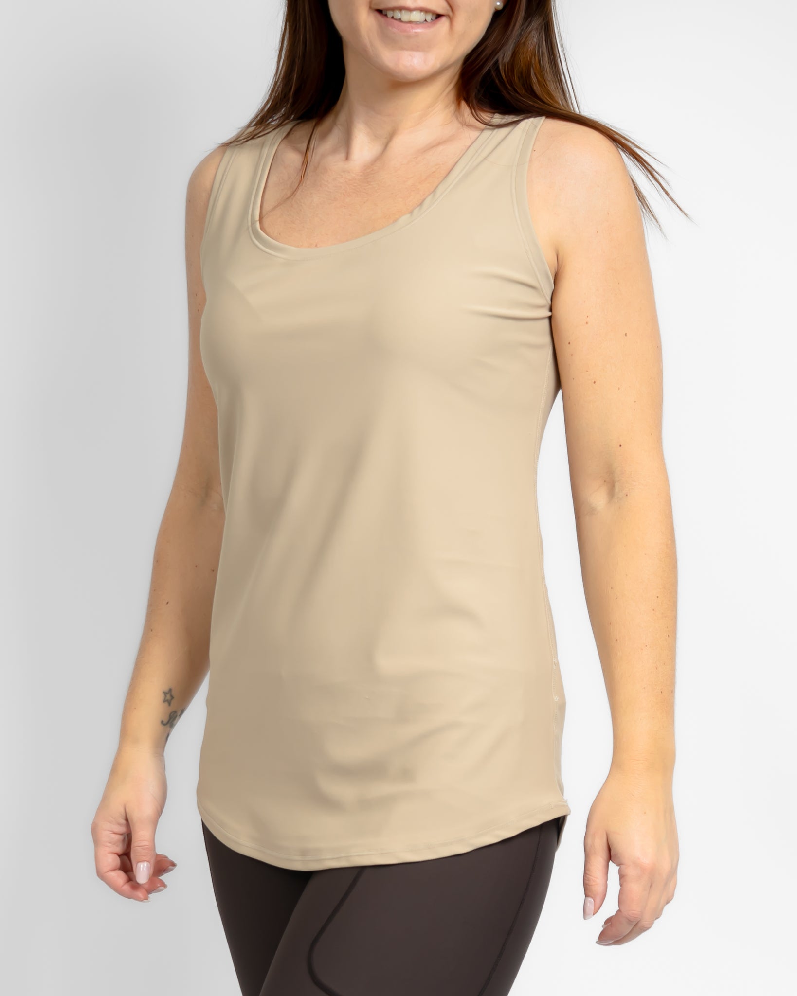 Vigga Fitted Beige Top - Huabo