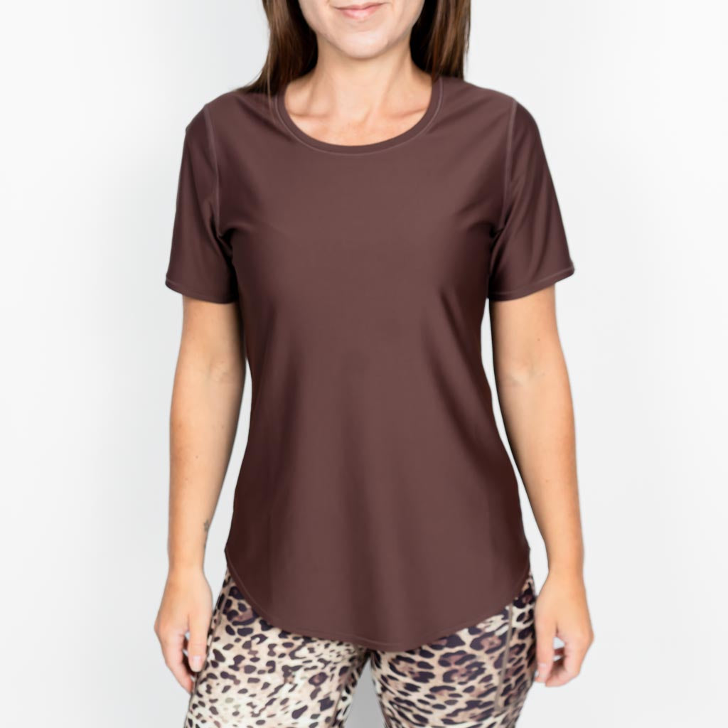 Vigga Fitted Brown T-Shirt - Huabo