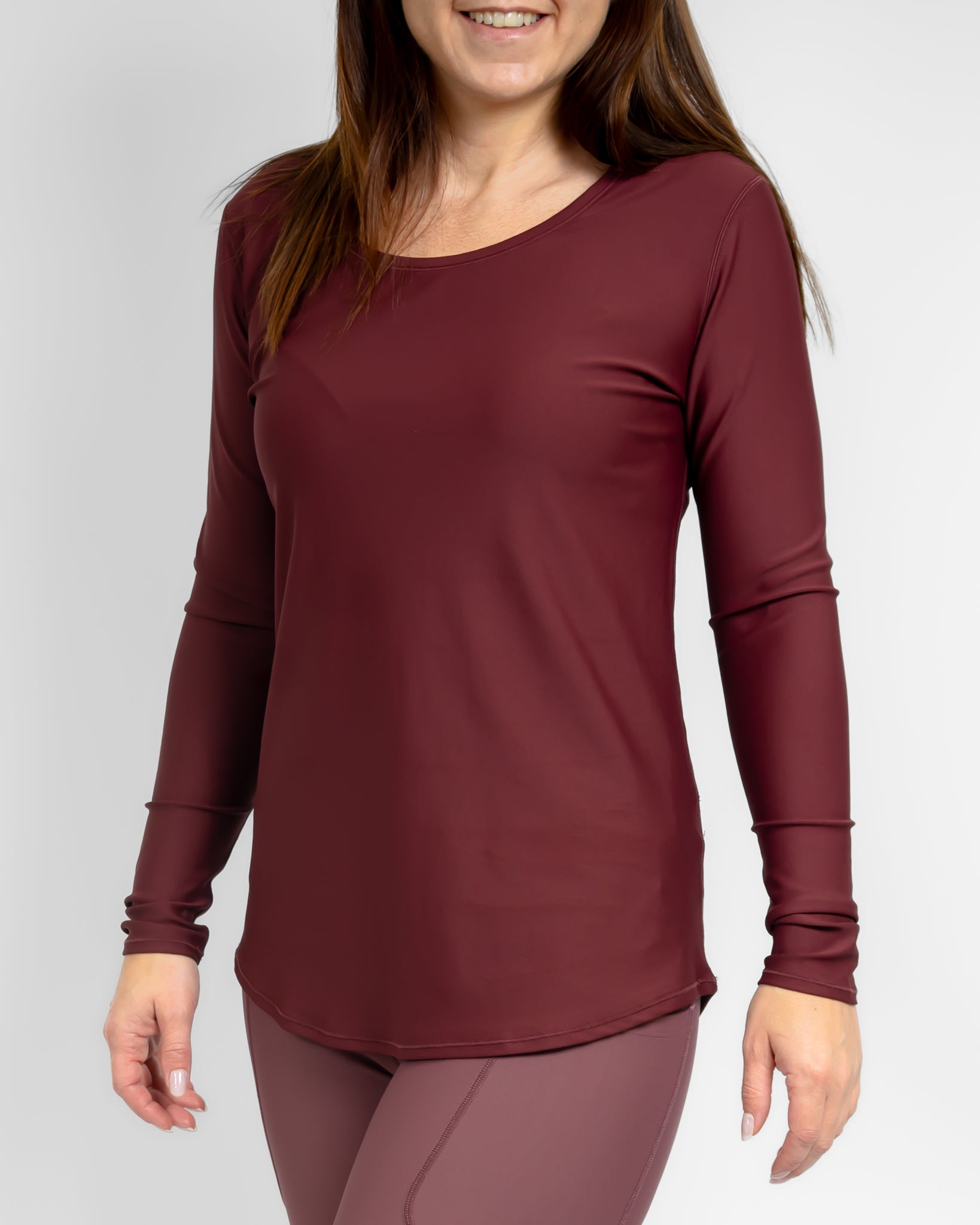 Vigga Fitted Deep Bordeaux Long-Sleeve - Huabo
