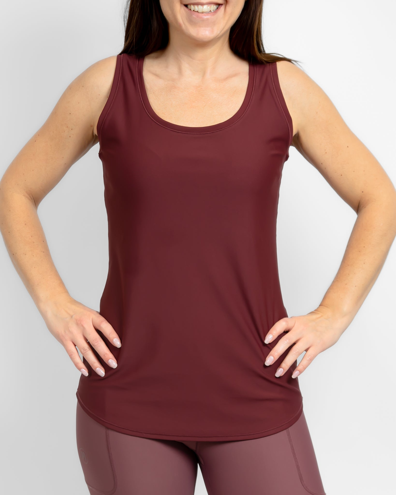 Vigga Fitted Deep Bordeaux Top - Huabo