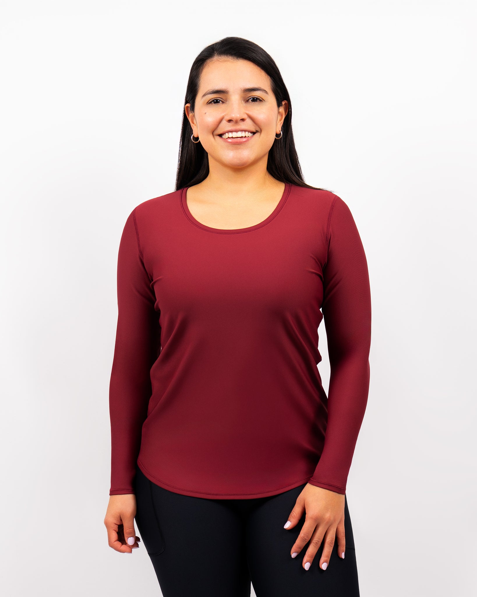 Vigga Fitted Bordeaux Long-Sleeve - Huabo