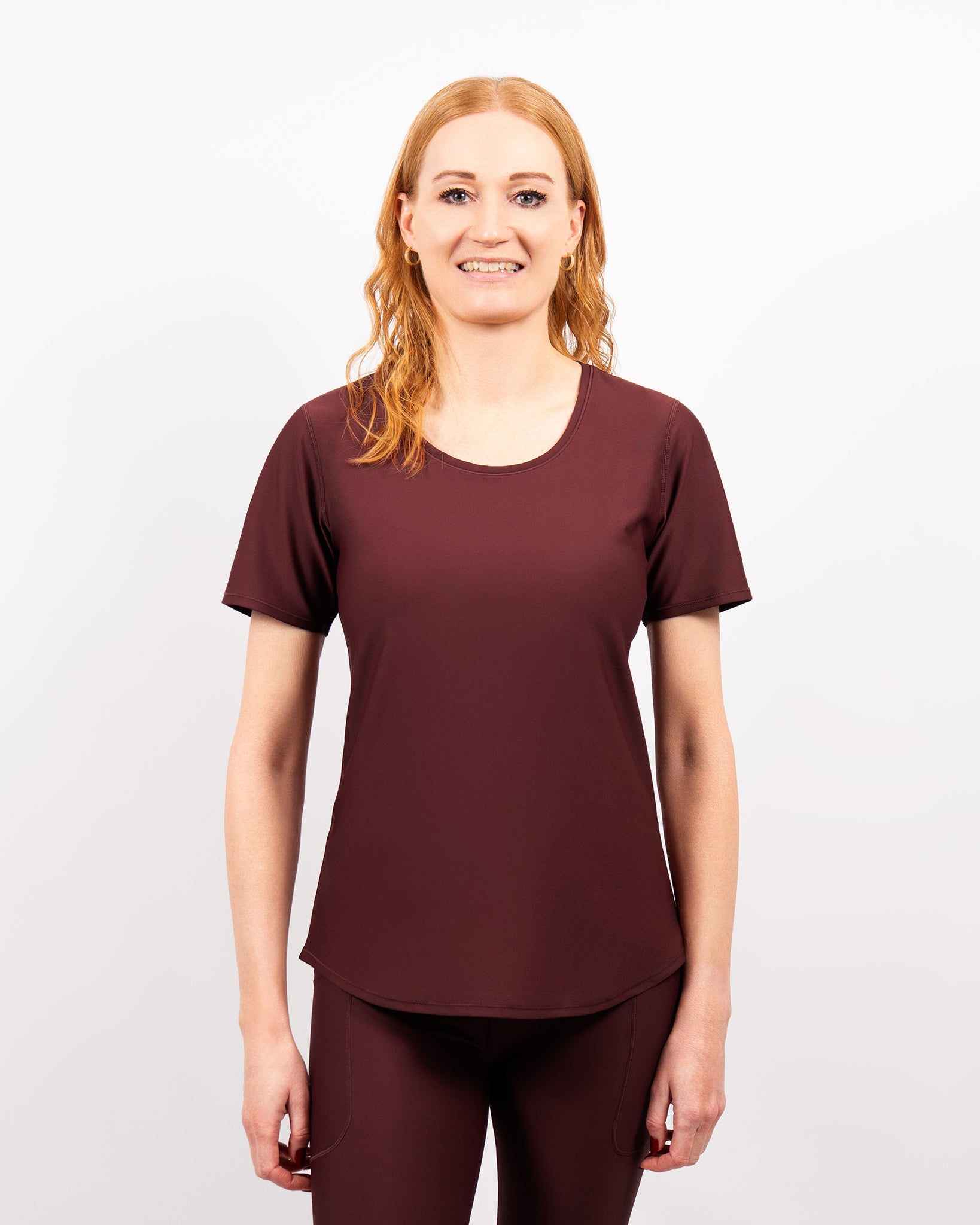 Vigga Fitted Deep Bordeaux T-Shirt - Huabo