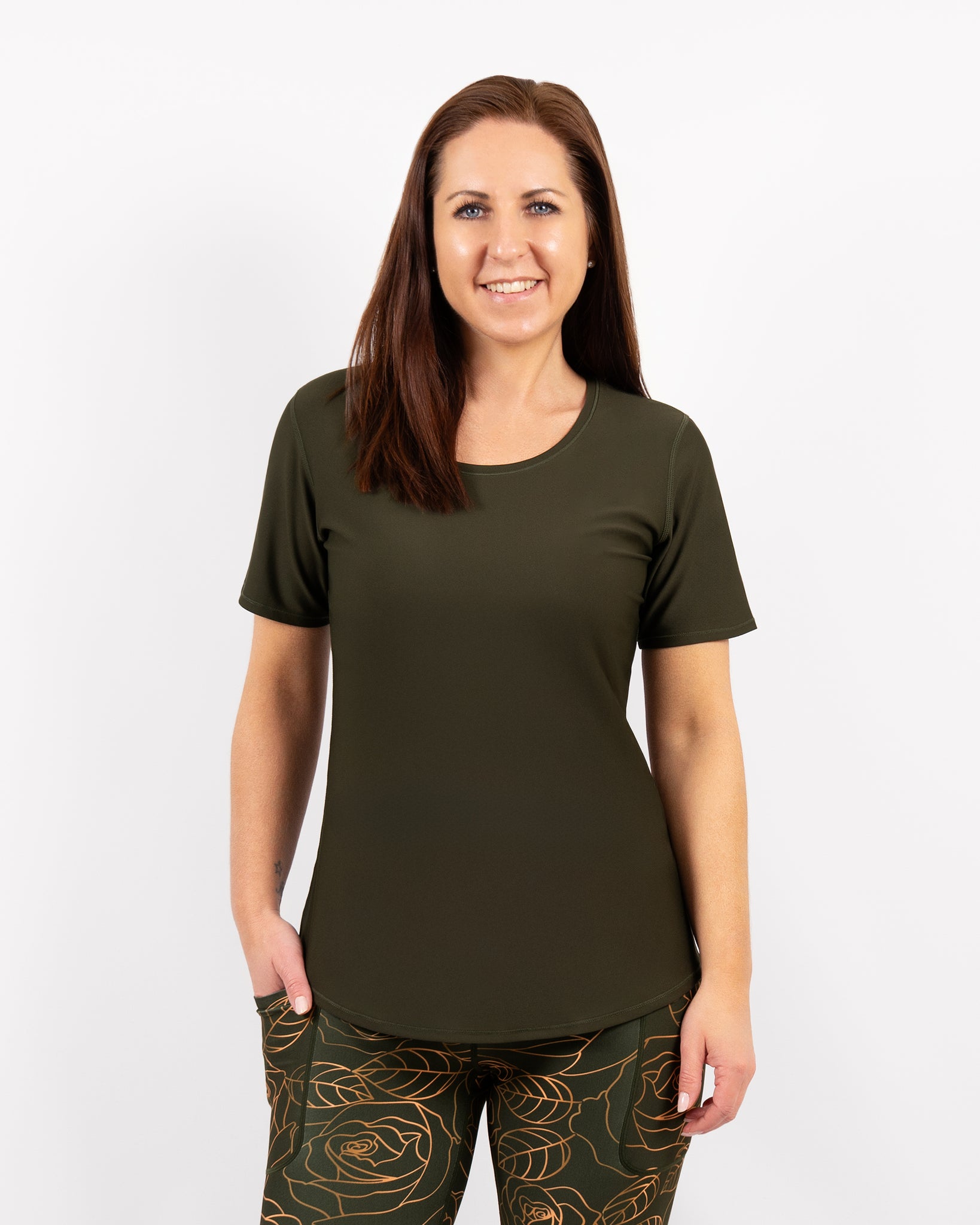 Vigga Fitted Deep Olive T-Shirt - Huabo