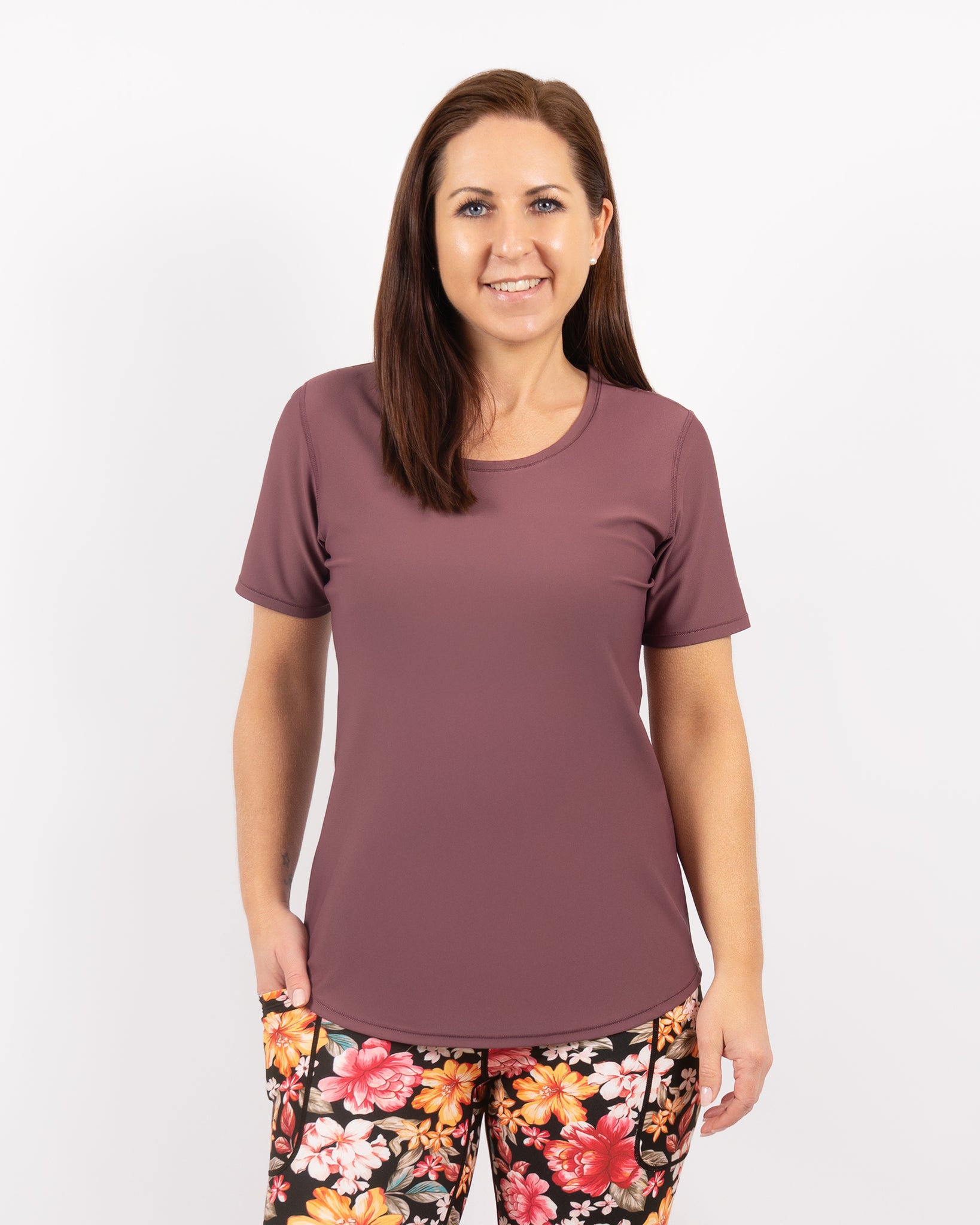 Vigga Fitted Dusty Rose T-Shirt - Huabo