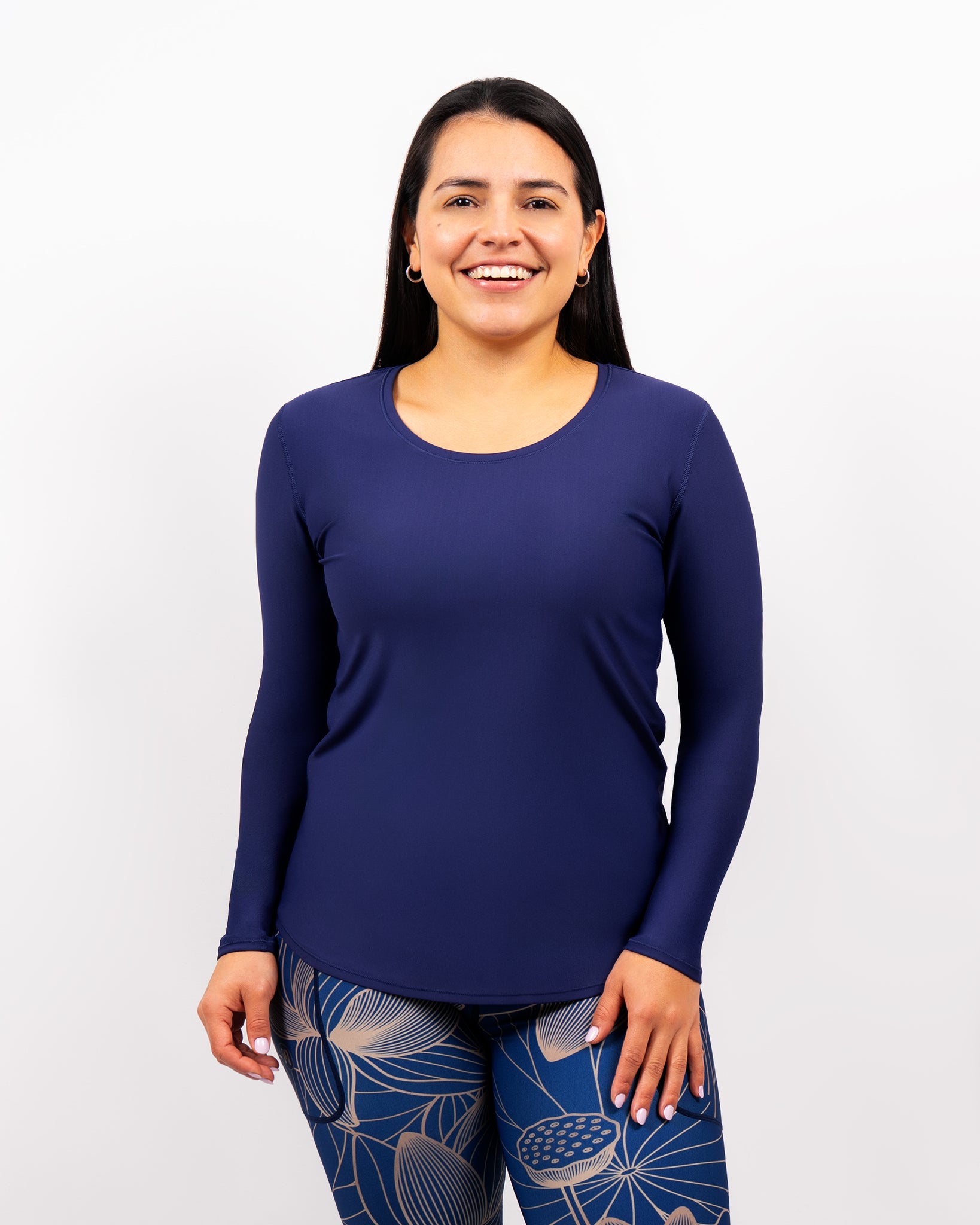 Vigga Fitted Navy Long-Sleeve - Huabo