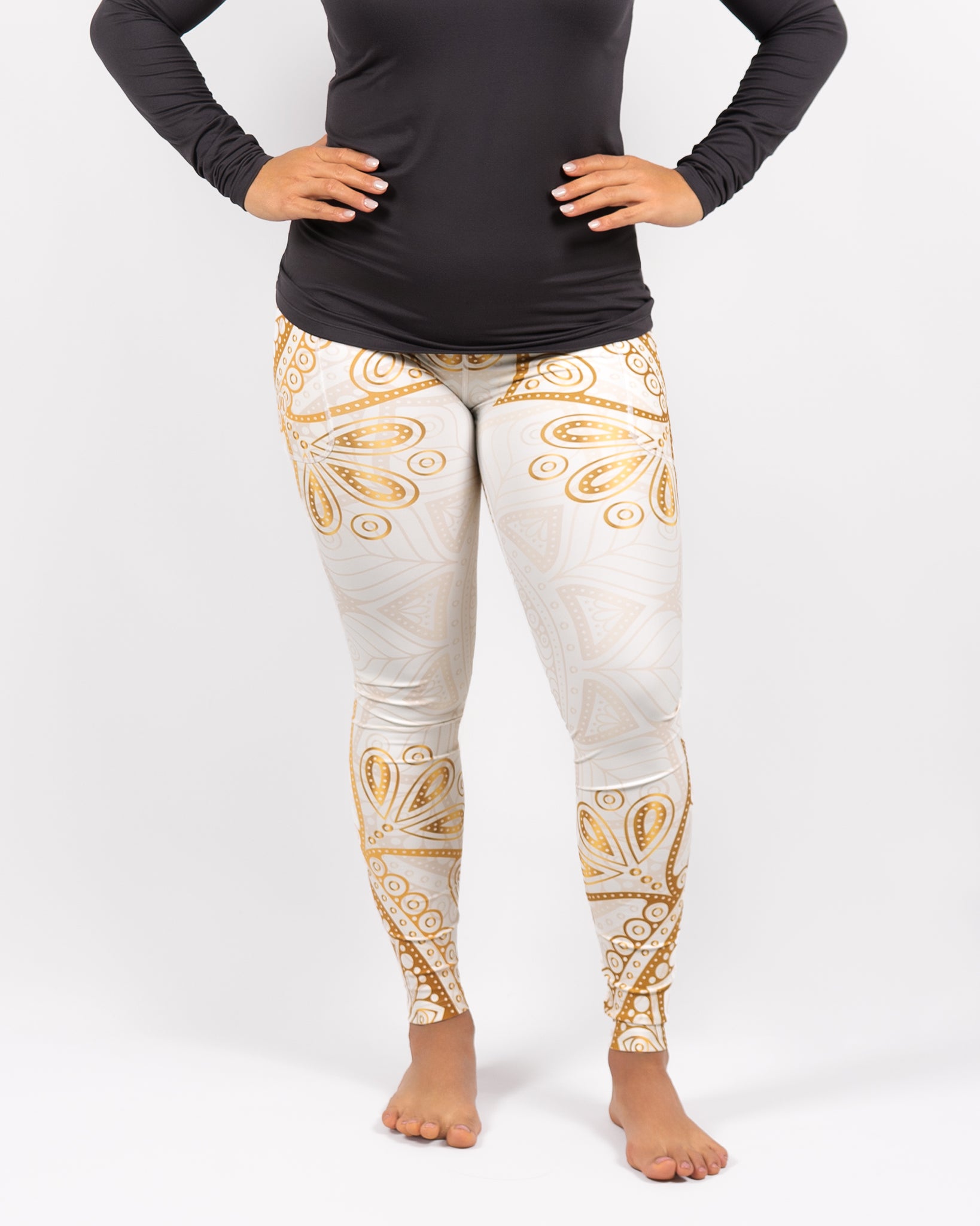 Signature White Mandala Leggings - Huabo