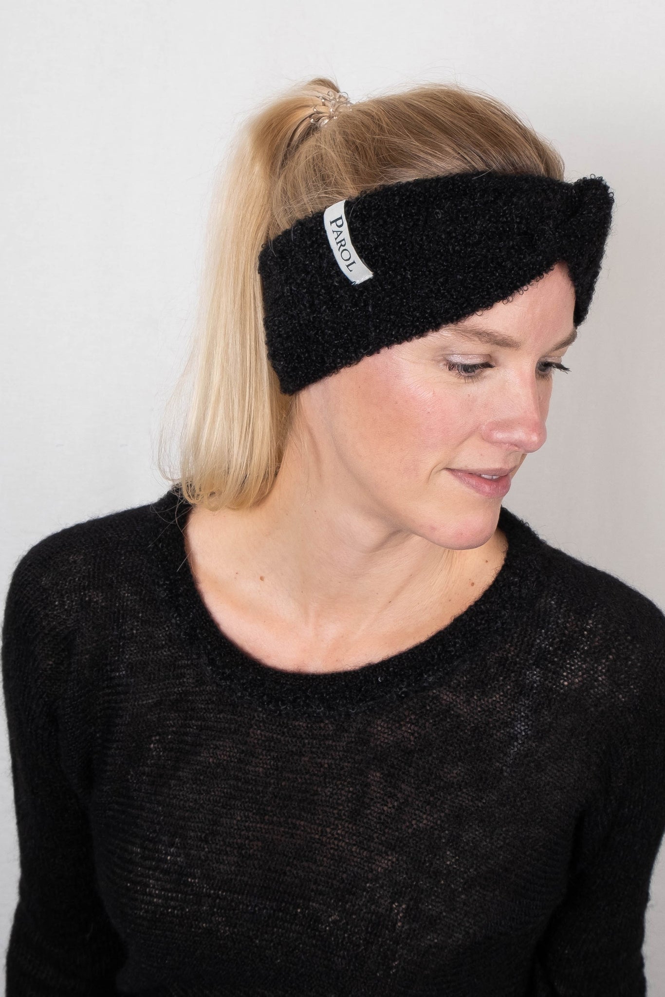 PANDEBÅND 80% mohair 20% silke - sort - PAROL