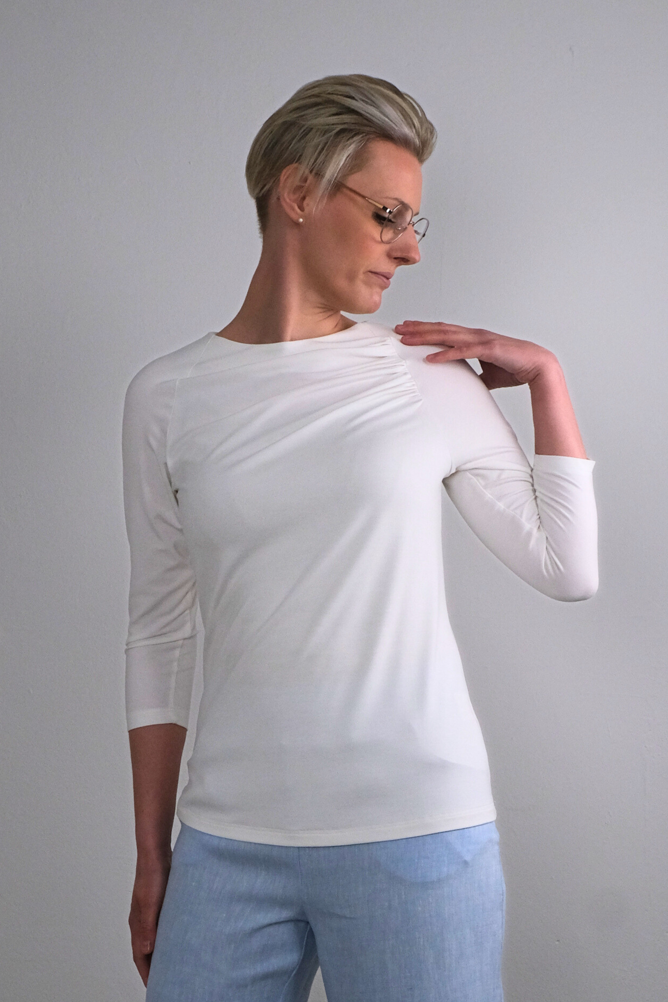 Bambus Bluse råhvid - PAROL